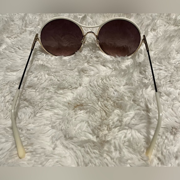 Balmain BL2520B CO4 White, Gold Round Metal Brown Gradient Sunglasses (#905) - Picture 3 of 5